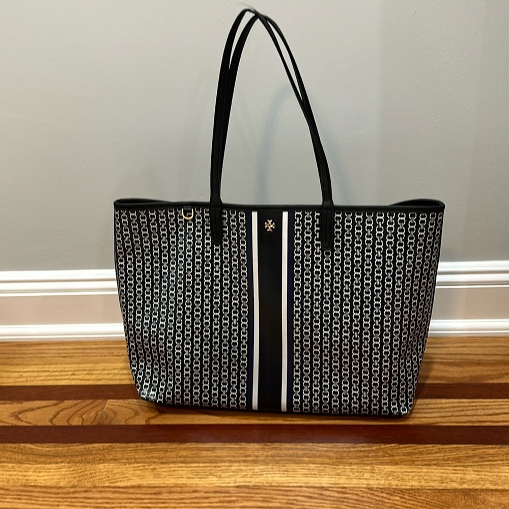 Tory Burch black and white Tote